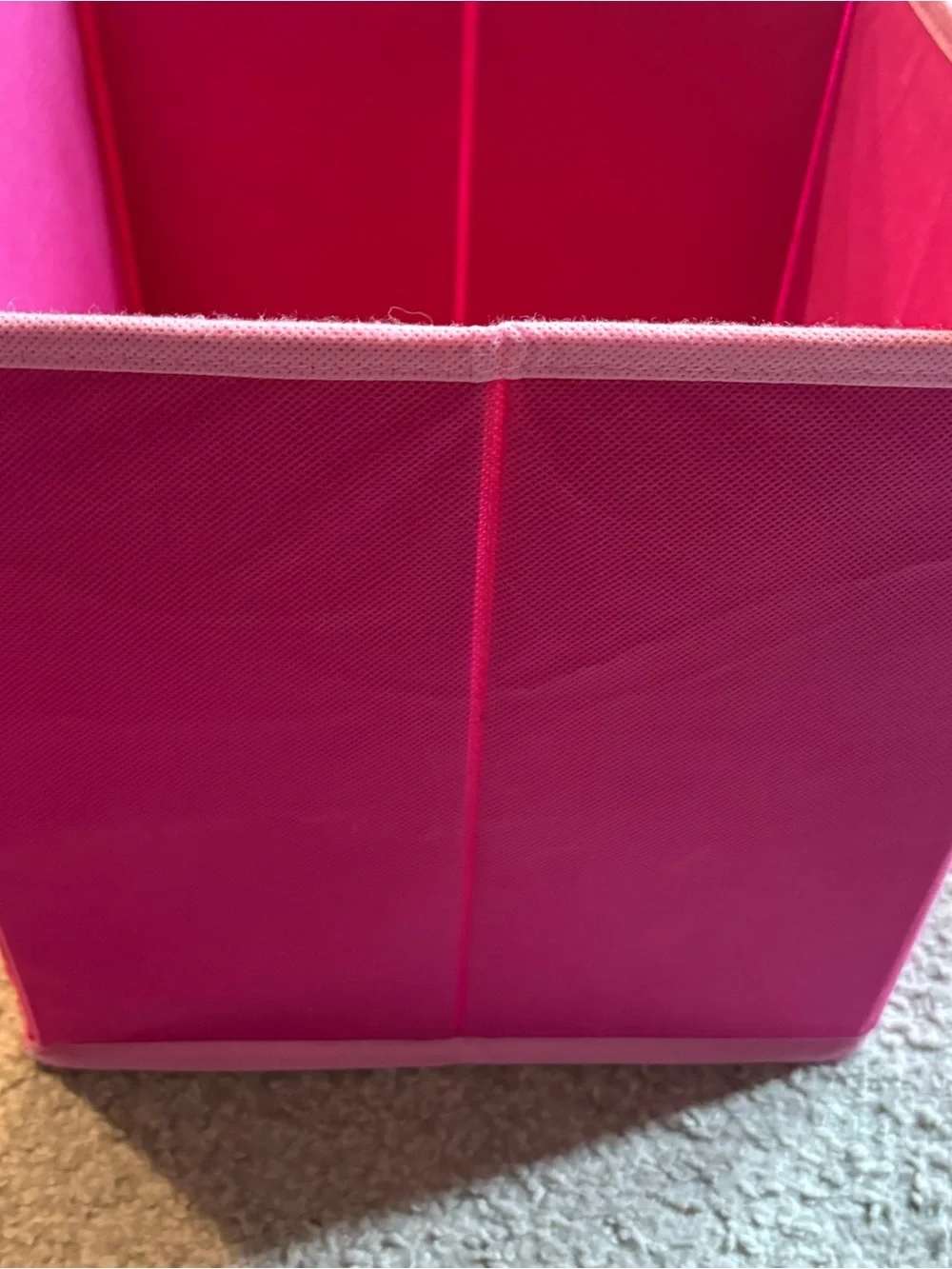 Disney Pink Princess Fabric Storage Cube with Crown Accent Cinderella Belle